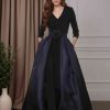 2 Pieces A-Line/Princess V-Neck 3/4 Length Sleeves Mother of the Bride Pantsuits with Flower Belt