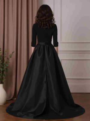 2 Pieces A-Line/Princess V-Neck 3/4 Length Sleeves Mother of the Bride Pantsuits with Flower Belt