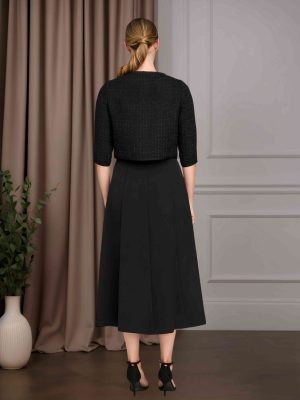 2 Pieces A-Line/Princess V-Neck Half Sleeves Tea-Length Mother of the Bride Dresses with Jacket & Bead Appliques