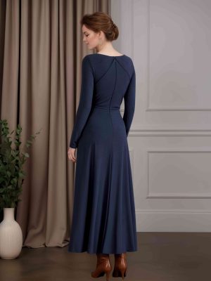 A-Line/Princess Boat Neckline Long Sleeves Asymmetrical Mother of the Bride Dresses with Ruffles
