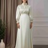 A-Line/Princess Jewel Neck Long Sleeves Floor-Length Mother of the Bride Dresses with Ruffles