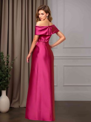 A-Line/Princess Off-The-Shoulder Short Sleeves Floor-Length Mother of the Bride Dresses with Pleats