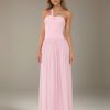 A-Line/Princess One-Shoulder Sleeveless Floor-Length Long Bridesmaid Dresses with Ruffles
