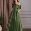 A-Line/Princess One-Shoulder Half Sleeves Ankle-Length Mother of the Bride Dresses with Ruffles