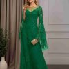 A-Line/Princess Scoop Neck Long Sleeves Floor-Length Mother of the Bride Dresses with Sequins & Lace Appliques