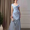 A-Line/Princess Scoop Neck Short Sleeves Ankle-Length Mother of the Bride Dresses with Sequins & Ruffles