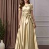 A-Line/Princess Scoop Neck Short Sleeves Floor-Length Mother of the Bride Dresses with Ruffles, Bowknot & Lace Appliques