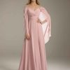 A-Line/Princess Spaghetti Straps V-Neck Floor-Length Long Bridesmaid Dresses with Ruched