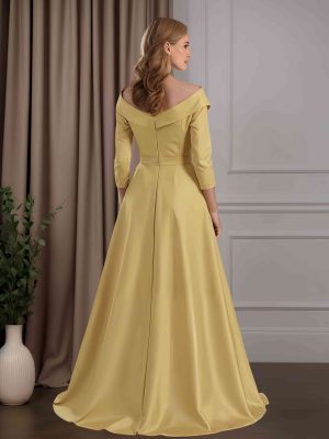 A-Line/Princess V-Neck 3/4 Length Sleeves Floor-Length Mother of the Bride Dresses with 3D Flowers
