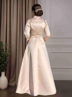 A-Line/Princess V-Neck 3/4 Length Sleeves Floor-Length Mother of the Bride Dresses with Belt