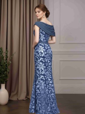 Sheath/Column Asymmetrical Neck Cap Sleeves Floor-Length Mother of the Bride Dresses with Sequins
