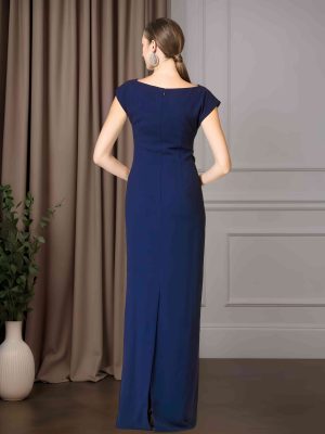 Sheath/Column Boat Neckline Short Sleeves Floor-Length Mother of the Bride Dresses with Beaded
