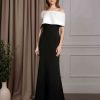 Sheath/Column Off-The-Shoulder Half Sleeves Floor-Length Mother of the Bride Dresses