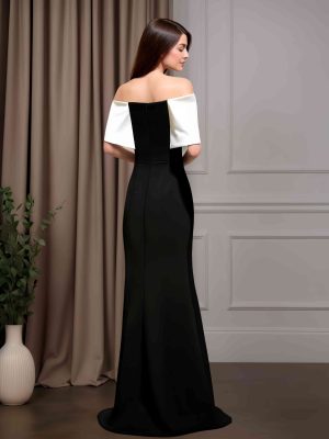Sheath/Column Off-The-Shoulder Half Sleeves Floor-Length Mother of the Bride Dresses