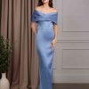 Sheath/Column Off-The-Shoulder Short Sleeves Floor-Length Mother of the Bride Dresses