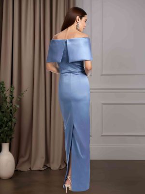 Sheath/Column Off-The-Shoulder Short Sleeves Floor-Length Mother of the Bride Dresses
