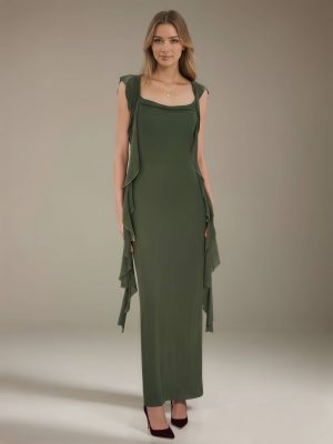 Sheath/Column Square Neck Sleeveless Ankle-Length Bridesmaid Dresses