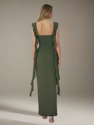 Sheath/Column Square Neck Sleeveless Ankle-Length Bridesmaid Dresses