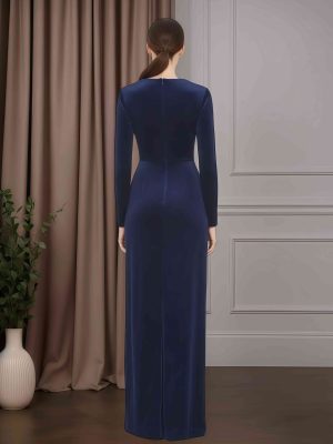 Sheath/Column Sweetheart Neck Long Sleeves Floor-Length Mother of the Bride Dresses with Ruffles, Sequins & Split Side