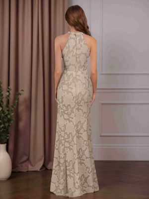 Trumpet/Mermaid Halter Neck Sleeveless Floor-Length Mother of the Bride Dresses with Ruched