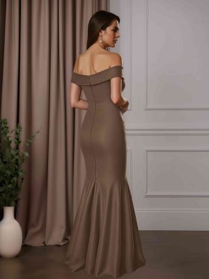 Trumpet/Mermaid Off-The-Shoulder Floor-Length Mother of the Bride Dresses with Ruffles