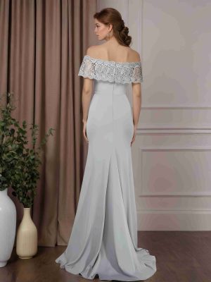 Trumpet/Mermaid Off-The-Shoulder Floor-Length Mother of the Bride Dresses with Lace