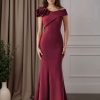 Trumpet/Mermaid Off-The-Shoulder Short Sleeves Floor-Length Mother of the Bride Dresses with 3D Floral Flowers
