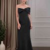 Trumpet/Mermaid Off-The-Shoulder Sleeveless Floor-Length Mother of the Bride Dresses with Bowknot
