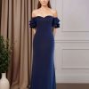 Trumpet/Mermaid Off-The-Shoulder Sleeveless Floor-Length Mother of the Bride Dresses with Ruffles
