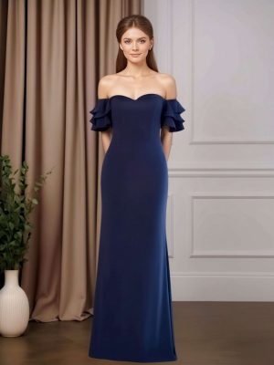 Trumpet/Mermaid Off-The-Shoulder Sleeveless Floor-Length Mother of the Bride Dresses with Ruffles