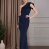 Trumpet/Mermaid One-Shoulder Sleeveless Floor-Length Mother of the Bride Dresses with Ruffles