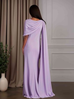Trumpet/Mermaid Scoop Neck Cap Sleeves Mother of the Bride Dresses with Ruffles & Split Side