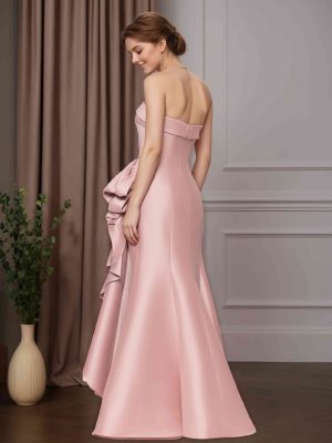 Trumpet/Mermaid Strapless Sleeveless Floor-Length Mother of the Bride Dresses with Ruffles & Bowknot