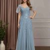 Trumpet/Mermaid Sweetheart Neck Short Sleeves Floor-Length Mother of the Bride Dresses with Sequins