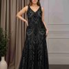 Trumpet/Mermaid V-Neck Sleeveless Floor-Length Plus Size Mother of the Bride Dresses with Sequins